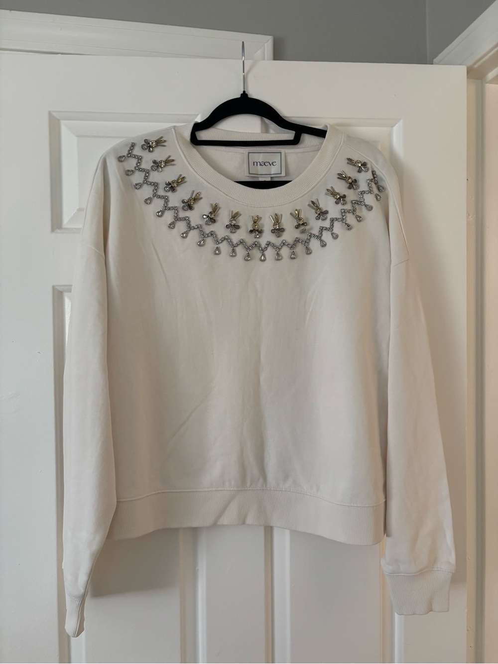 Maeve Anthropologie Embellished Pullover Sweatshirt - Size M - NWT